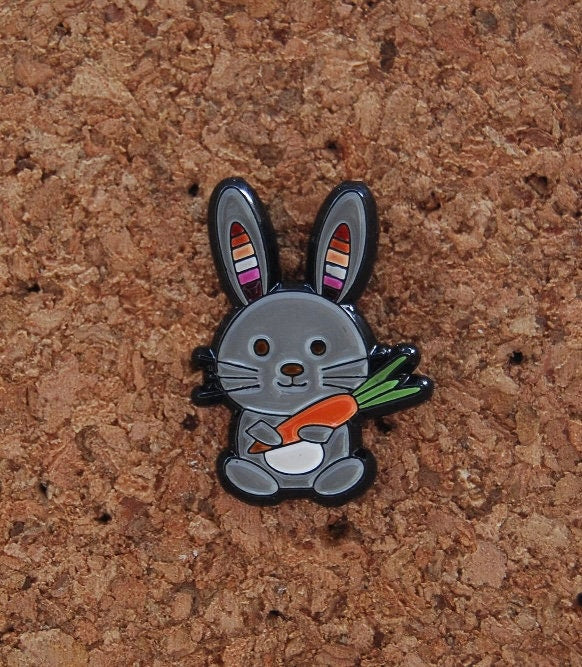 Celebrate Diversity with Our Charming Lesbian Rabbit Enamel Pin!