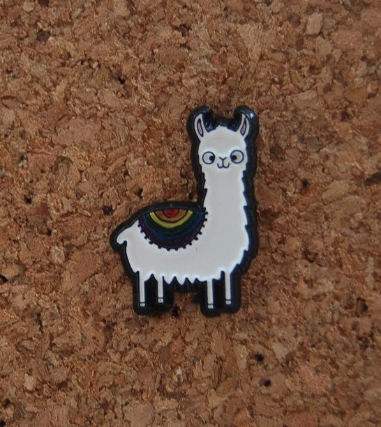 Stand Up for LGBT+ Rights with Our Rainbow Llama Enamel Pin!
