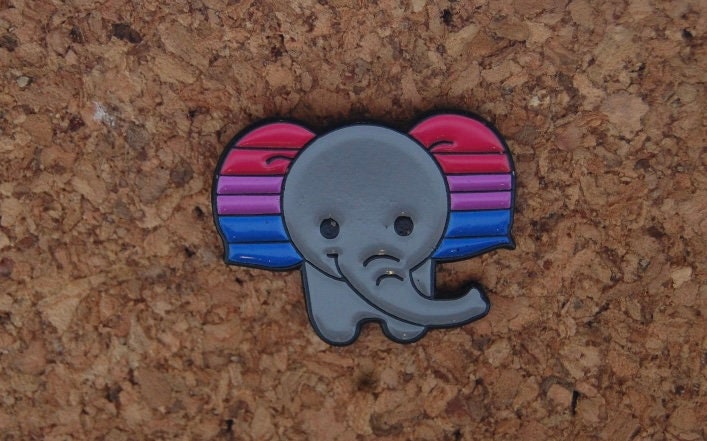 Elevate Your Style with Our Bold Bisexual Elephant Enamel Pin!