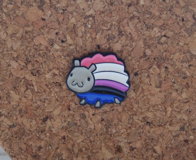 Stand for Inclusivity with Our Gender-fluid Sheep Hard Enamel Pin!
