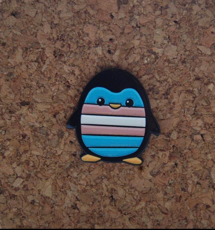 Celebrate Trans Pride: Transgender Penguin Hard Enamel Pin!