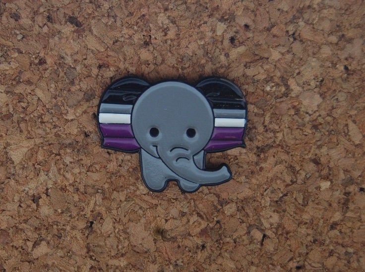 Stand Up for LGBT+ Rights with Our Asexual Elephant Enamel Pin!