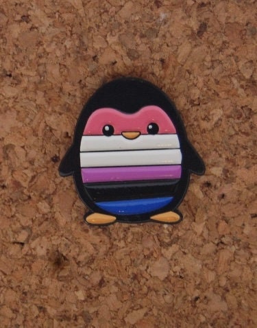 Stand Proud with Our Genderfluid Penguin Enamel Pin!