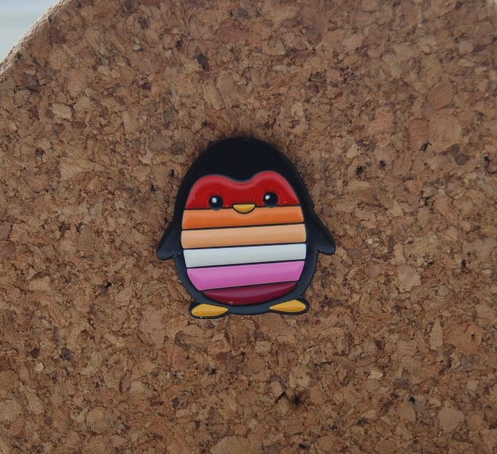Celebrate Love with Our Lesbian Penguin Hard Enamel Pin!
