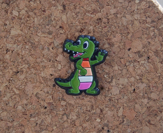 Celebrate Love and Equality with Our Stunning Lesbian Crocodile Enamel Pin!