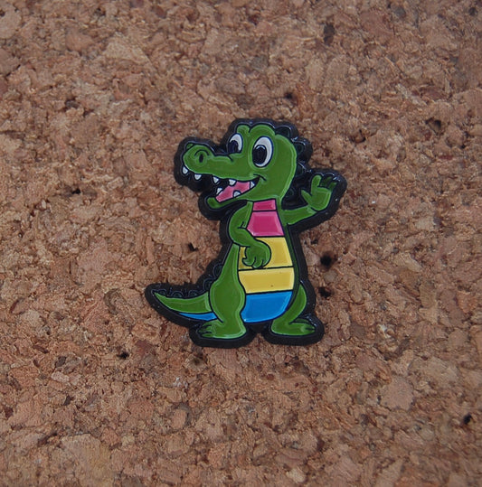 Make a Statement with Our Pansexual Crocodile Hard Enamel Pin!