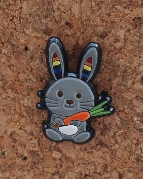 Embrace Diversity with Our Rainbow Rabbit Hard Enamel Pin!
