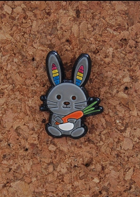 Show Your Pride: Pansexual Rabbit Hard Enamel Pin!