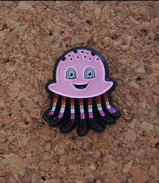 Show Your Pride with the Lesbian Jellyfish Hard Enamel Pin!