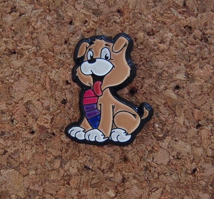 Stand Up for LGBT+ Rights with Our Bisexual Dog Enamel Pin!