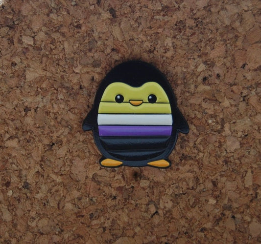 Celebrate Your Pride with Our Non-Binary Penguin Enamel Pin!