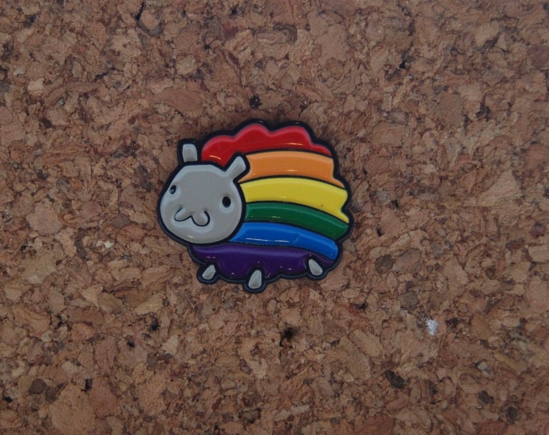 Stand Out with Pride: Rainbow Sheep Hard Enamel Pin!
