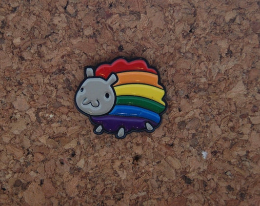 Stand Out with Pride: Rainbow Sheep Hard Enamel Pin!