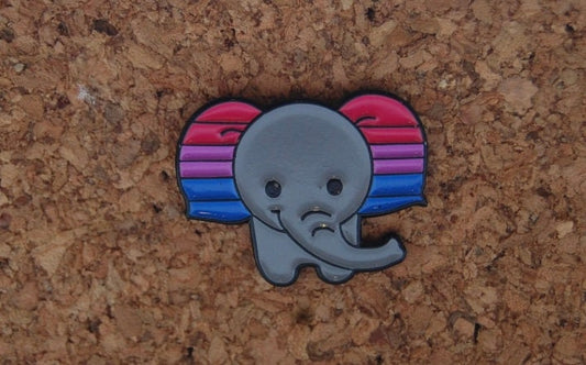 Elevate Your Style with Our Bold Bisexual Elephant Enamel Pin!