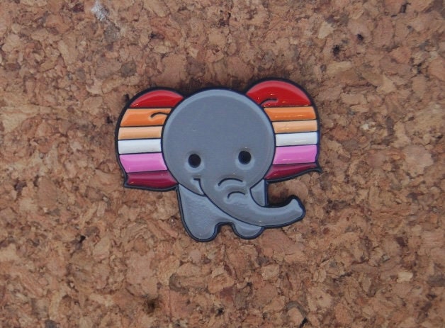 Stand Proud with Our Adorable Lesbian Elephant Hard Enamel Pin!