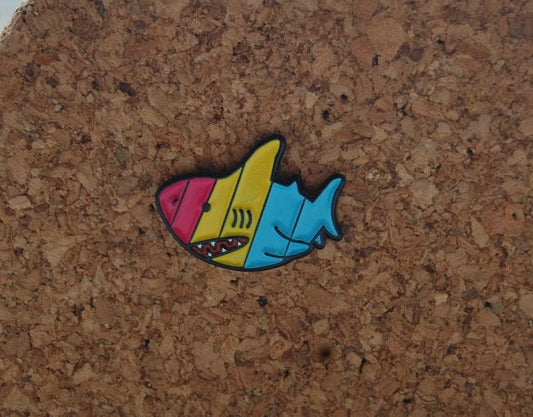 Stand Up for LGBT+ Rights with Our Pansexual Shark Enamel Pin!