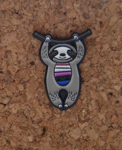 Embrace Diversity with the Gender-fluid Sloth Hard Enamel Pin!