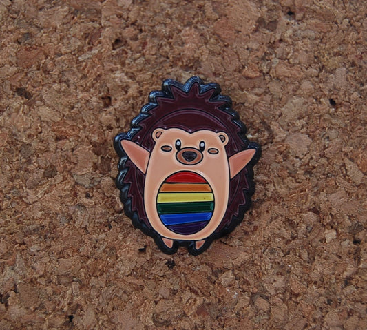 Show Your Pride with Our Rainbow Hedgehog Enamel Pin!