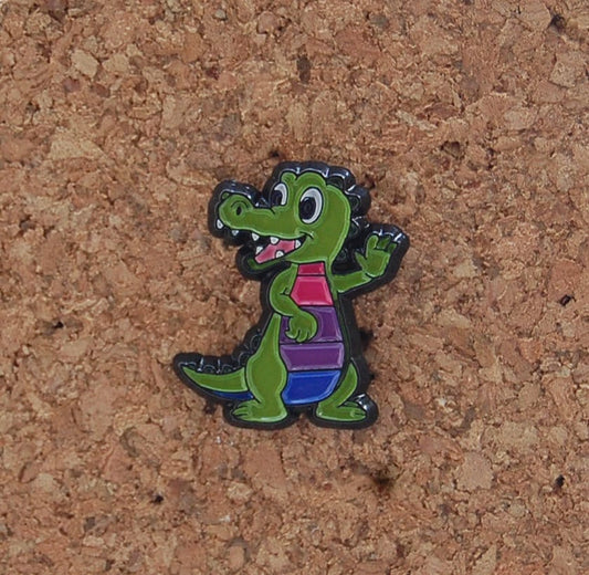 Elevate Your Style with Our Bisexual Crocodile Enamel Pin!