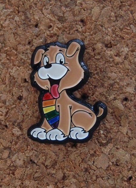 Unleash Pride with Our Rainbow Dog Hard Enamel Pin!