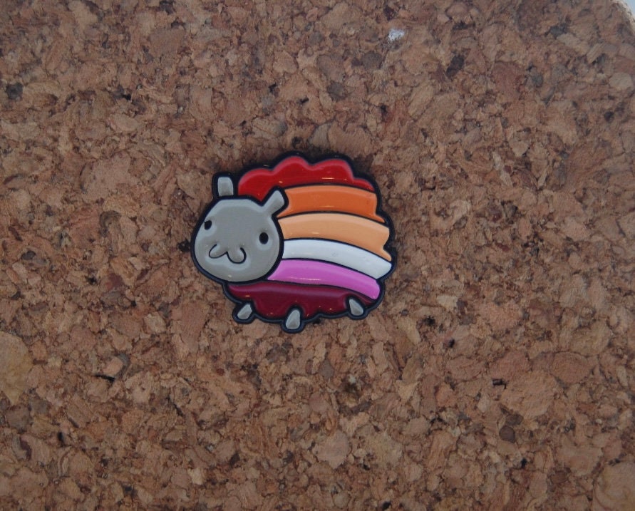 Stand Up for LGBT+ Rights with Our Lesbian Sheep Enamel Pin!