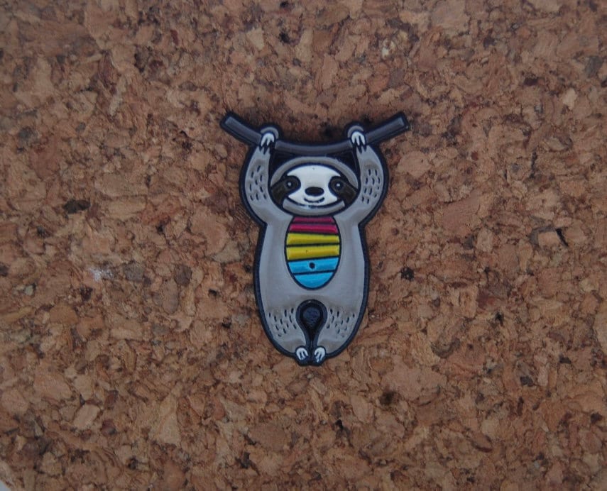 Show Your Pride with Our Pansexual Sloth Hard Enamel Pin!