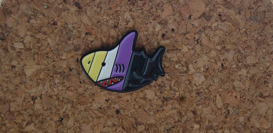 Embrace Diversity with Our Unique Non-Binary Shark Enamel Pin!