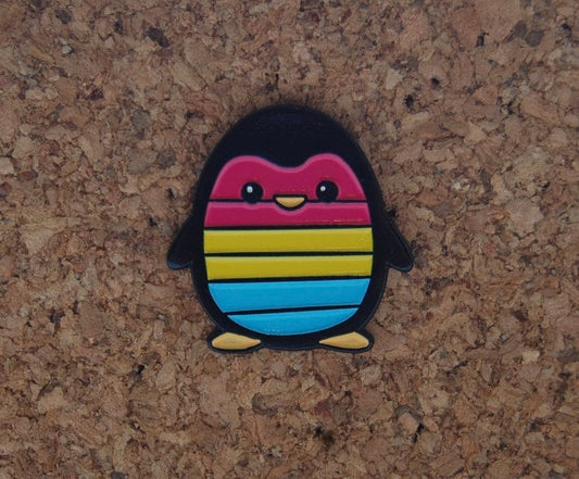 Celebrate Pansexual Pride with Our Charming Penguin Hard Enamel Pin!