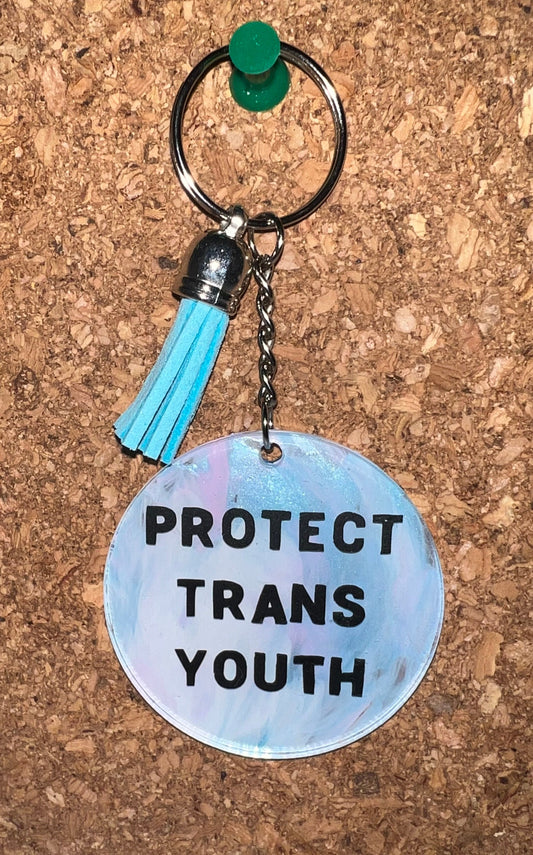 Show Your Support with Our 'Protect Trans Youth' Keyring!