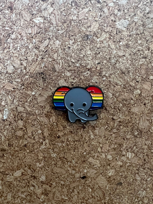 Elevate Your Style with Our Stunning Rainbow Elephant Enamel Pin!