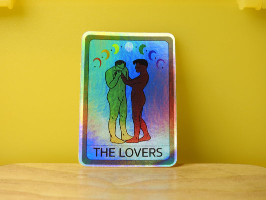 Iridescent Holographic "The Lovers" Tarot Card Stickers - Lesbian & Gay Pride