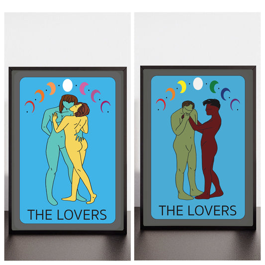 Enchanting Lovers Tarot Card Print - LGBTQ+ Edition