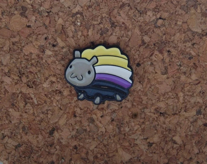 Stand with Pride: Non-Binary Sheep Hard Enamel Pin!