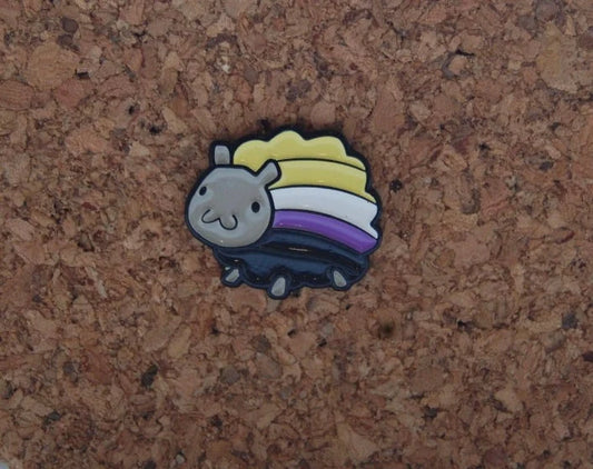 Stand with Pride: Non-Binary Sheep Hard Enamel Pin!