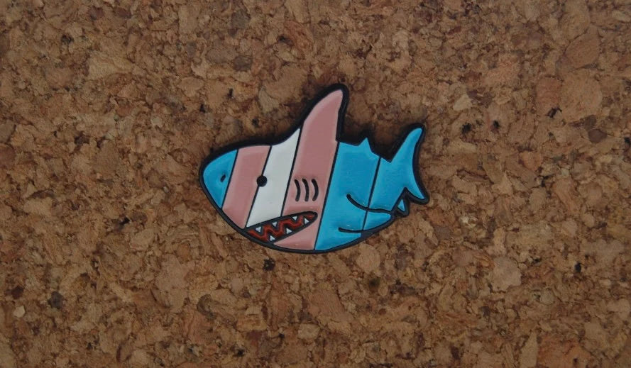 Make a Splash for Equality with Our Transgender Shark Hard Enamel Pin!