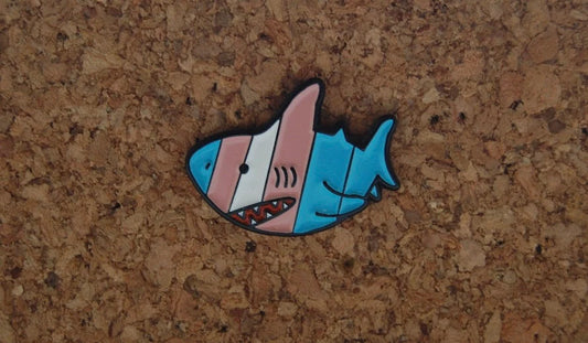 Make a Splash for Equality with Our Transgender Shark Hard Enamel Pin!